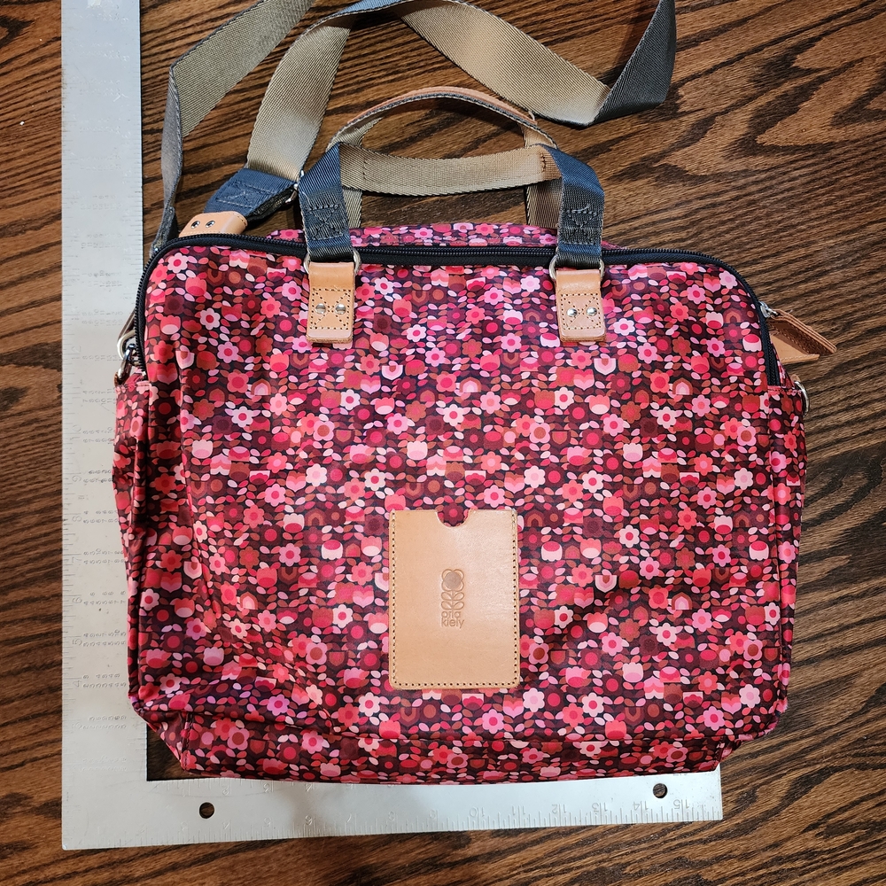 Orla Kiely Red and Pink Floral Laptop Bag